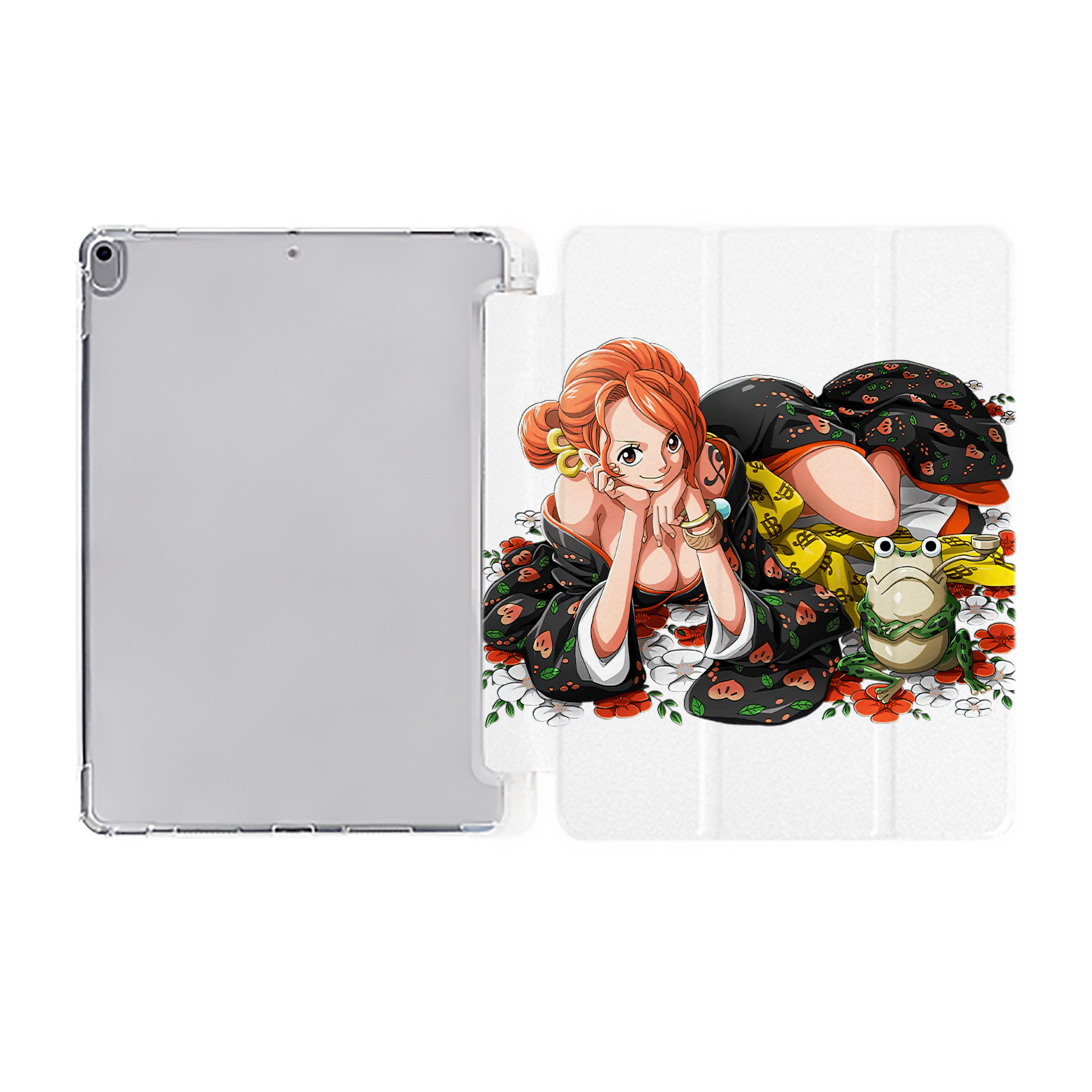 （画像用） ワンピース ナミ ONE PIECE Nami IPad ケース ペン収納付き 三つ折りスタンド PUレザー×シリコン 対応機種9.5/10.5/10.9インチ